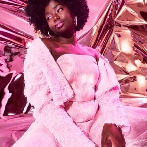 Eloquii cropped ultra femme cropped jacket 16 pink